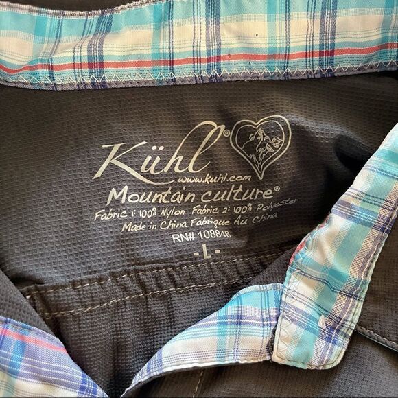 Gray Women's Kuhl Hiking Shirt with rolled sleeves - Picture 8 of 8